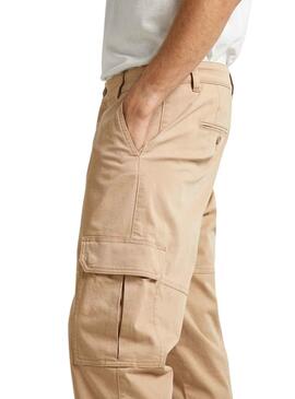 Pantalon Pepe Jeans Cargo Regular Beige Homme