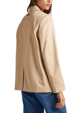 Blazer Pepe Jeans Tencell Beige pour Femme