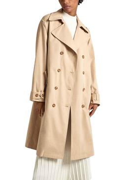 Trench-coat Pepe Jeans Star Avec Ceinture Beige Femme