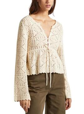 Pull Pepe Jeans Gaëlle Beige pour Femme