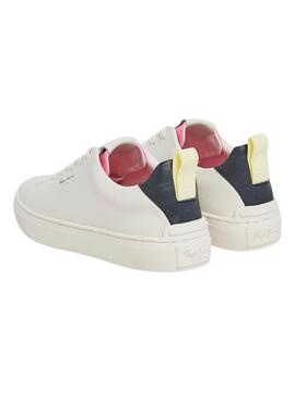 Baskets Pepe Jeans Camden Street Blanc et Bleu