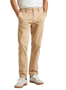 Pantalon Pepe Jeans Slim Chino Beige Homme