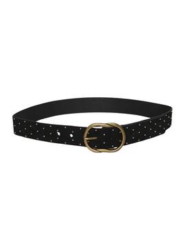 Ceinture Pieces Mulka Daim clouté Noire Femme