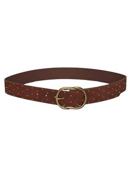 Ceinture Pieces Mulka Daim clouté Brun Femme