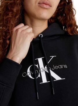 Sweat Calvin Klein Monologo Regular Noire Femme