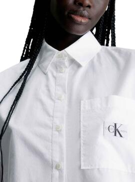 Chemise Calvin Klein Cropped Blanc pour Femme