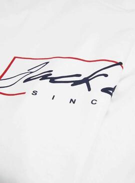 T-Shirt Jack & Jones Zurich Blanc pour Homme