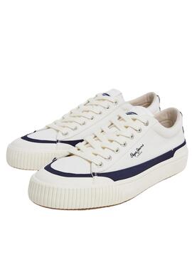 Baskets Pepe Jeans Bande Ben Blanc pour Homme