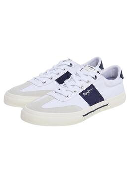 Baskets Pepe Jeans Sangle Kenton Blanc Homme