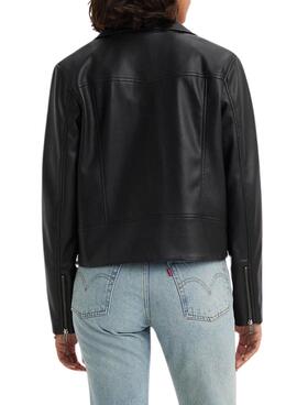 Veste Levi's Lelouo rétréci Moto Noire Femme