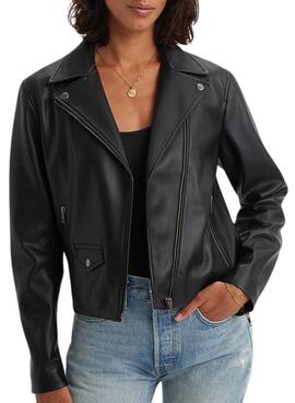 Veste Levi's Lelouo rétréci Moto Noire Femme