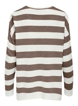 Pull Only Amalia Rayures Brun pour Femme