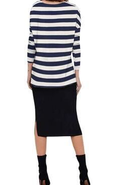 Pull Only Amalia Rayures Bleu Marine pour Femme