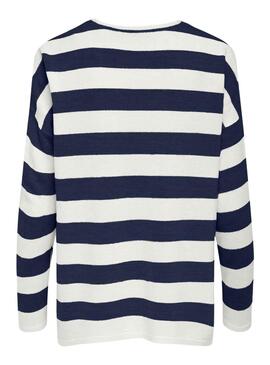 Pull Only Amalia Rayures Bleu Marine pour Femme