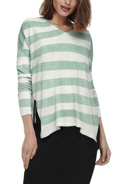 Pull Only Amalia Rayures Vert pour Femme