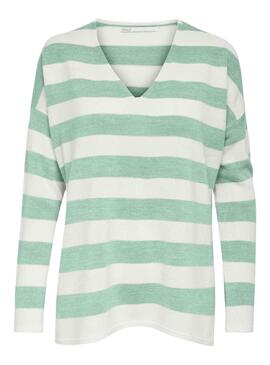 Pull Only Amalia Rayures Vert pour Femme