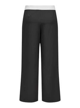 Pantalon Only Diane Fold Down Noire pour Femme