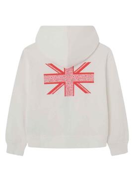 Sweat Pepe Jeans Narni Blanc pour Fille