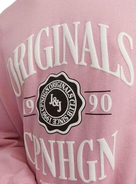 Sweat Jack & Jones Lucques Branding Rosa Homme
