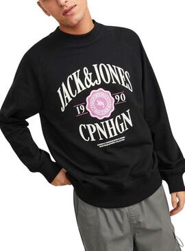 Sweat Jack & Jones Lucques Crew Noire Homme