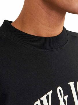 Sweat Jack & Jones Lucques Crew Noire Homme