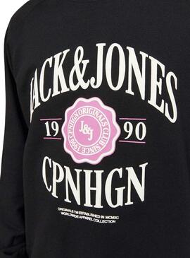 Sweat Jack & Jones Lucques Crew Noire Homme