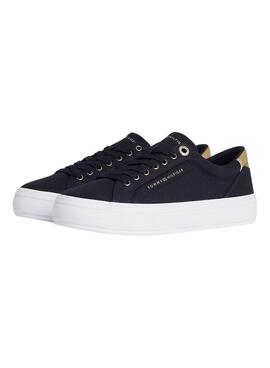 Baskets Tommy Hilfiger Canvas Bleu Marine pour Femme