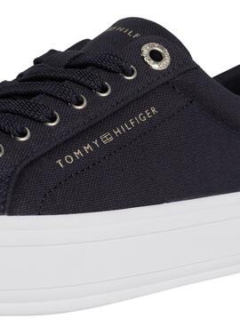 Baskets Tommy Hilfiger Canvas Bleu Marine pour Femme