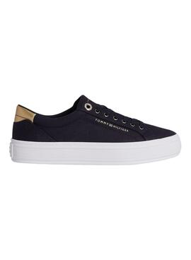Baskets Tommy Hilfiger Canvas Bleu Marine pour Femme