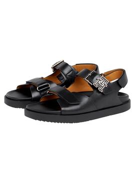 Sandales Tommy Hilfiger Matériel Noire pour Femme