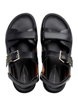 Sandales Tommy Hilfiger Matériel Noire pour Femme