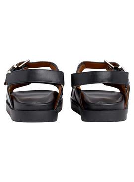 Sandales Tommy Hilfiger Matériel Noire pour Femme