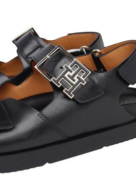 Sandales Tommy Hilfiger Matériel Noire pour Femme