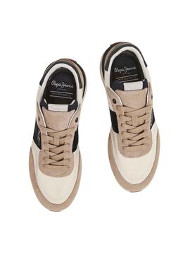 Baskets Pepe Jeans Buster Tape Beige Homme