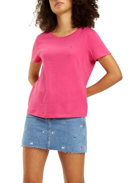 T-Shirt Tommy Jeans Soft Rosa Femme