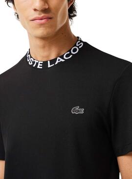 T-Shirt Jacquard Lacoste Noire pour Homme