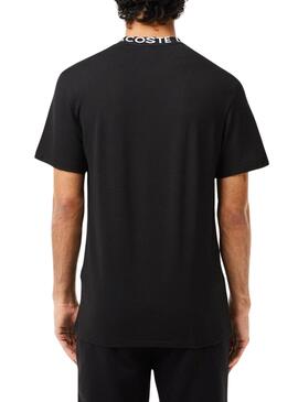 T-Shirt Jacquard Lacoste Noire pour Homme