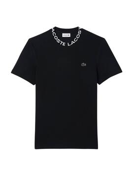 T-Shirt Jacquard Lacoste Noire pour Homme