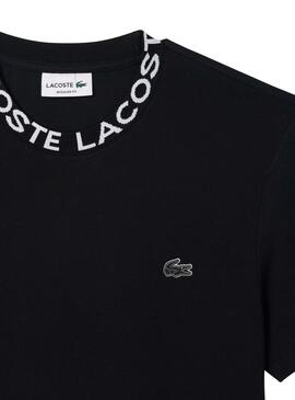 T-Shirt Jacquard Lacoste Noire pour Homme