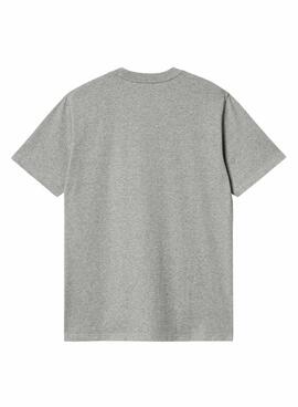 T-shirt Carhartt Logo Gris pour Homme