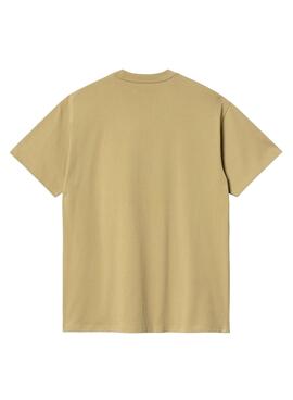 Maillot Carhartt Script Broderie Beige Homme