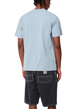 Camiseta Carhartt Script Bleu Clair Pour Homme