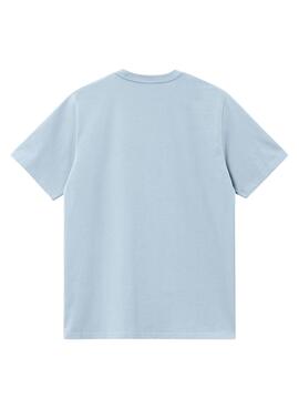 Camiseta Carhartt Script Bleu Clair Pour Homme