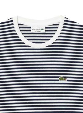 Maillot Lacoste à rayures Bleu Marine pour Homme