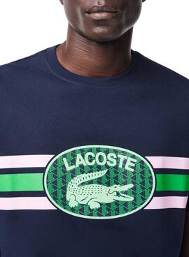 Maillot Lacoste Monogramme Marine Pour Homme