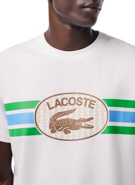 Maillot Lacoste Monogramme Beige pour Homme