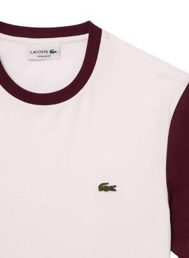 Maillot Lacoste Color Block Blanc pour Homme