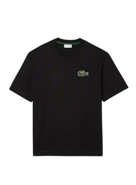T-shirt Lacoste Unisex Loose Fit Noir Crocodile