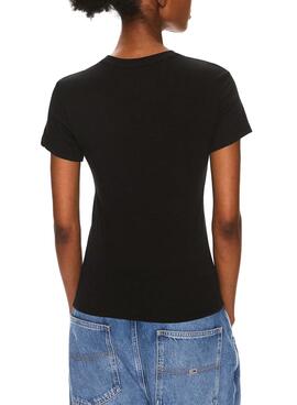 T-shirt Tommy Jeans Slim Essential Noir Femme