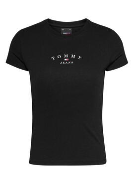 T-shirt Tommy Jeans Slim Essential Noir Femme